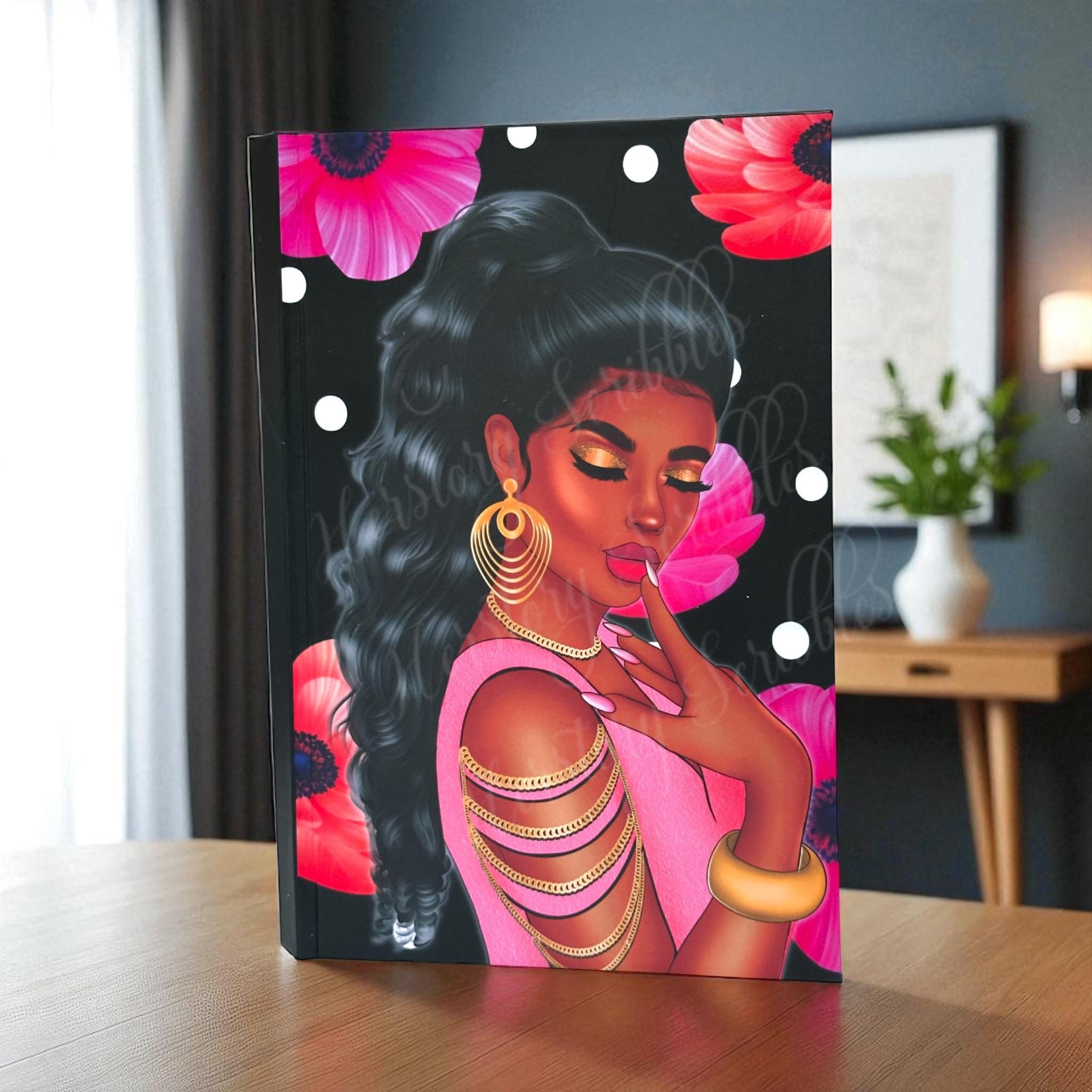 Black Woman Journal: African American Art Hardcover Notebook
