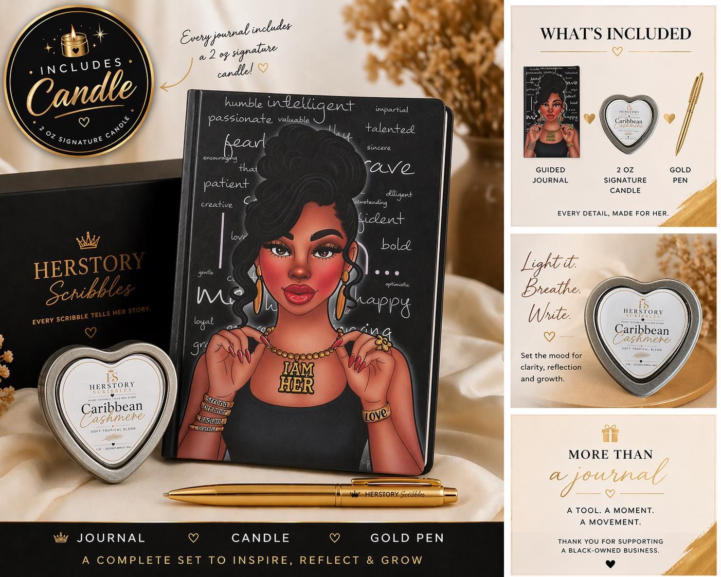 Empowerment Journal for Black Women.  Affirmation Notebook. Self Love & Confidence Gift | Inspirational Writing Journal