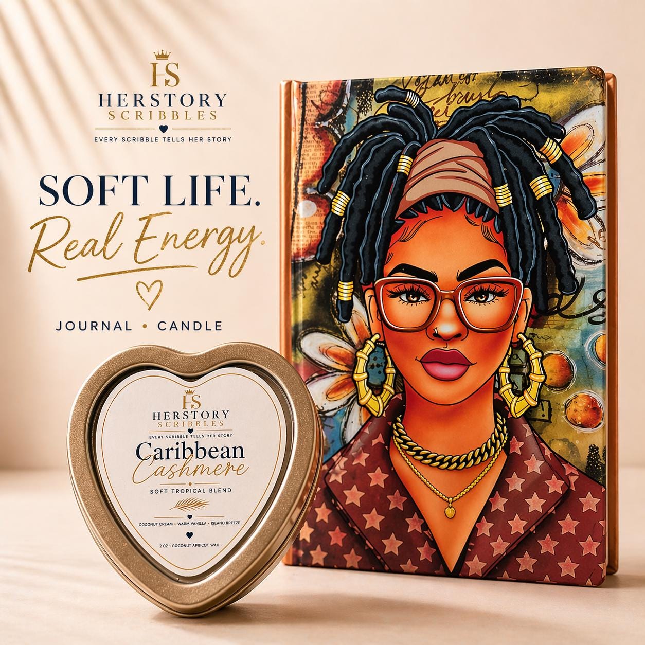 Afrocentric Sisterhood Journal: Handmade Lined Notebook with Prompts