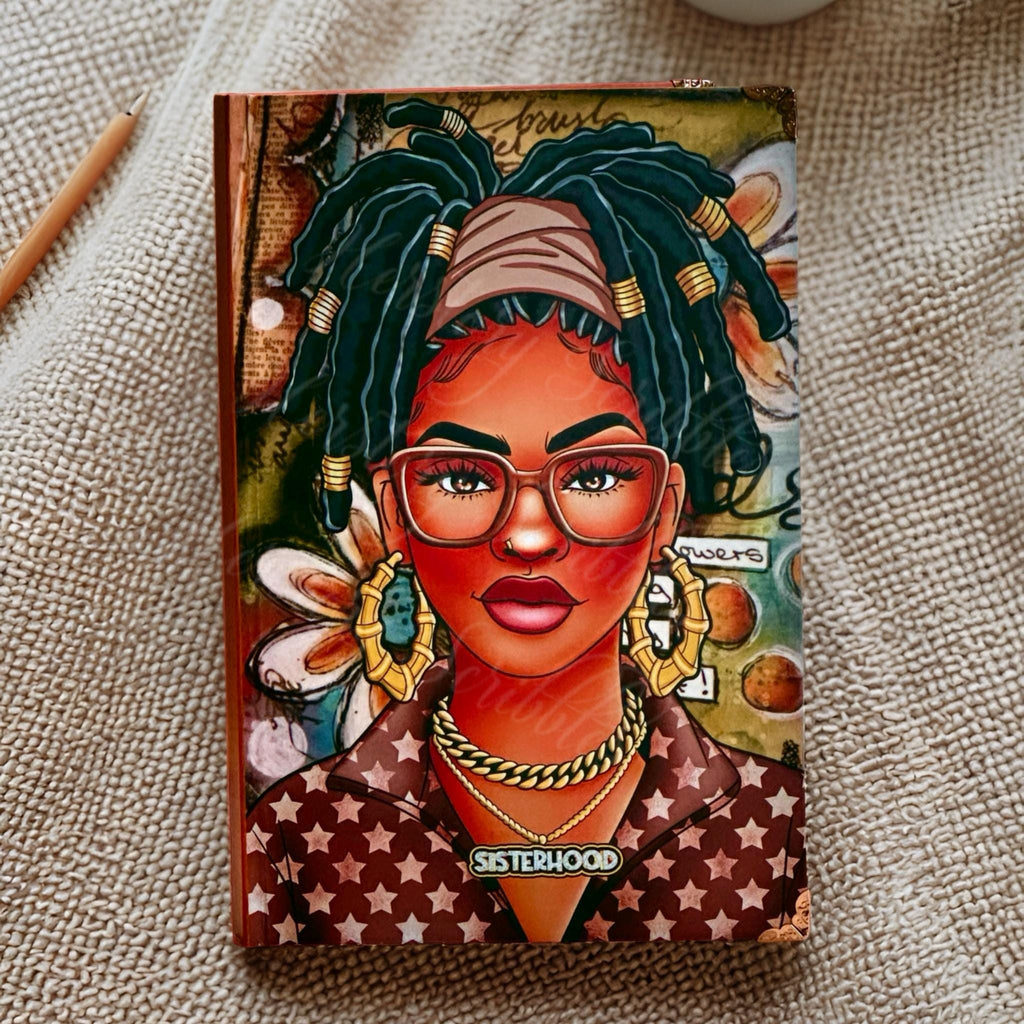 Afrocentric Sisterhood Journal: Handmade Lined Notebook with Prompts