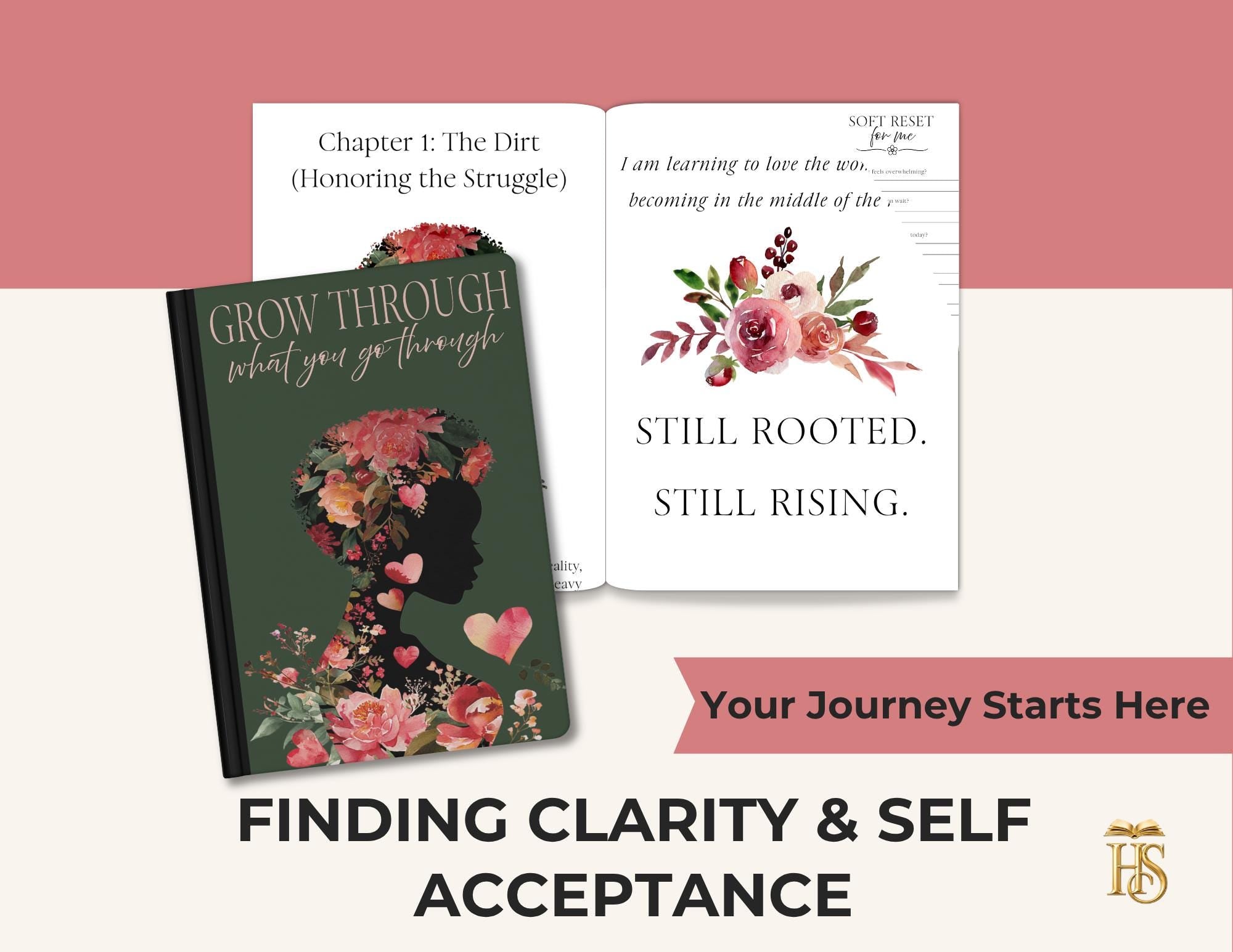 Journal and Mug Set for Black Women, Guided Healing Journal with Prompts, Self Care Gift, Mental Health & Reflection Notebook