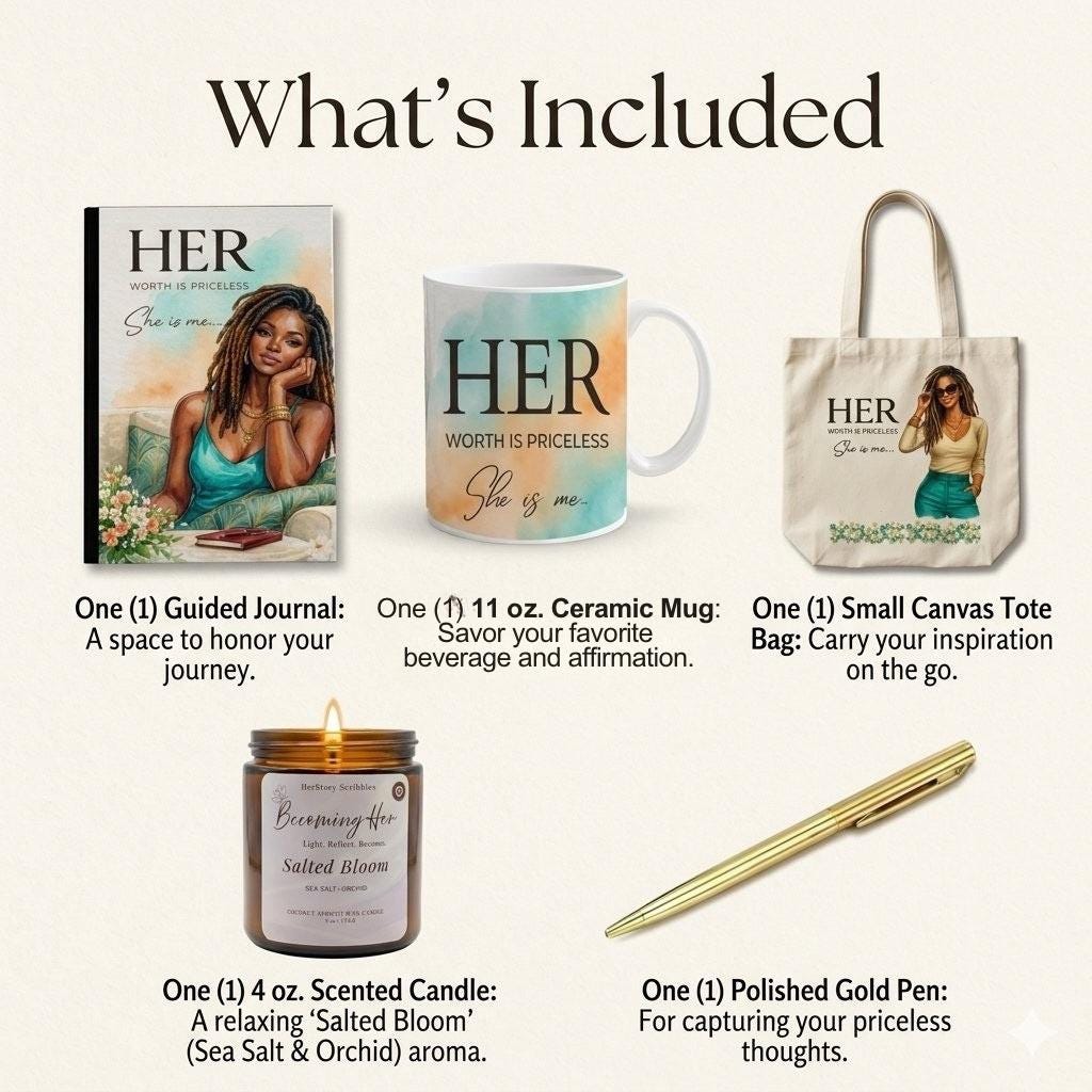 Self Care Gift Set for Women | Guided Journal, Affirmation Mug & Candle. Black Woman Self Love Gift Box. Relaxation, Healing Set