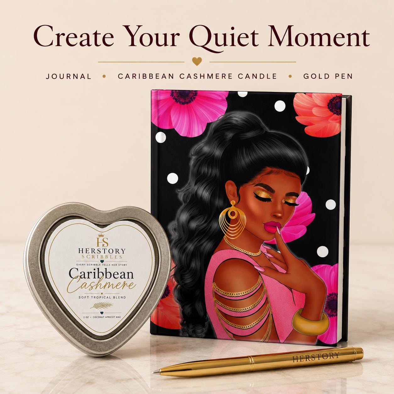 Black Woman Journal: African American Art Hardcover Notebook
