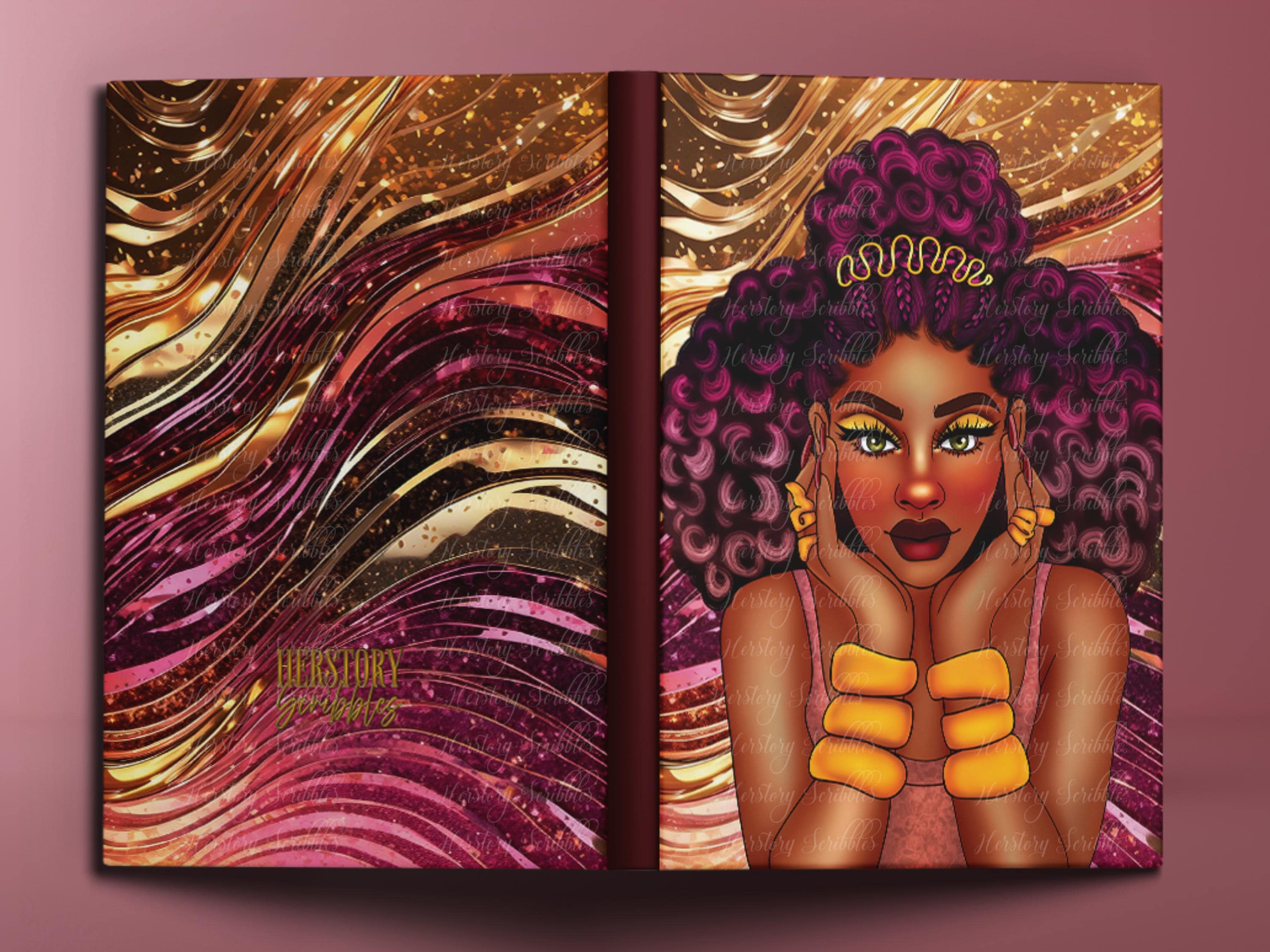 Black Woman Journal for Self Reflection, Lined Writing Journal, Everyday Journal for Women, Hardcover Notebook, Gift for Her