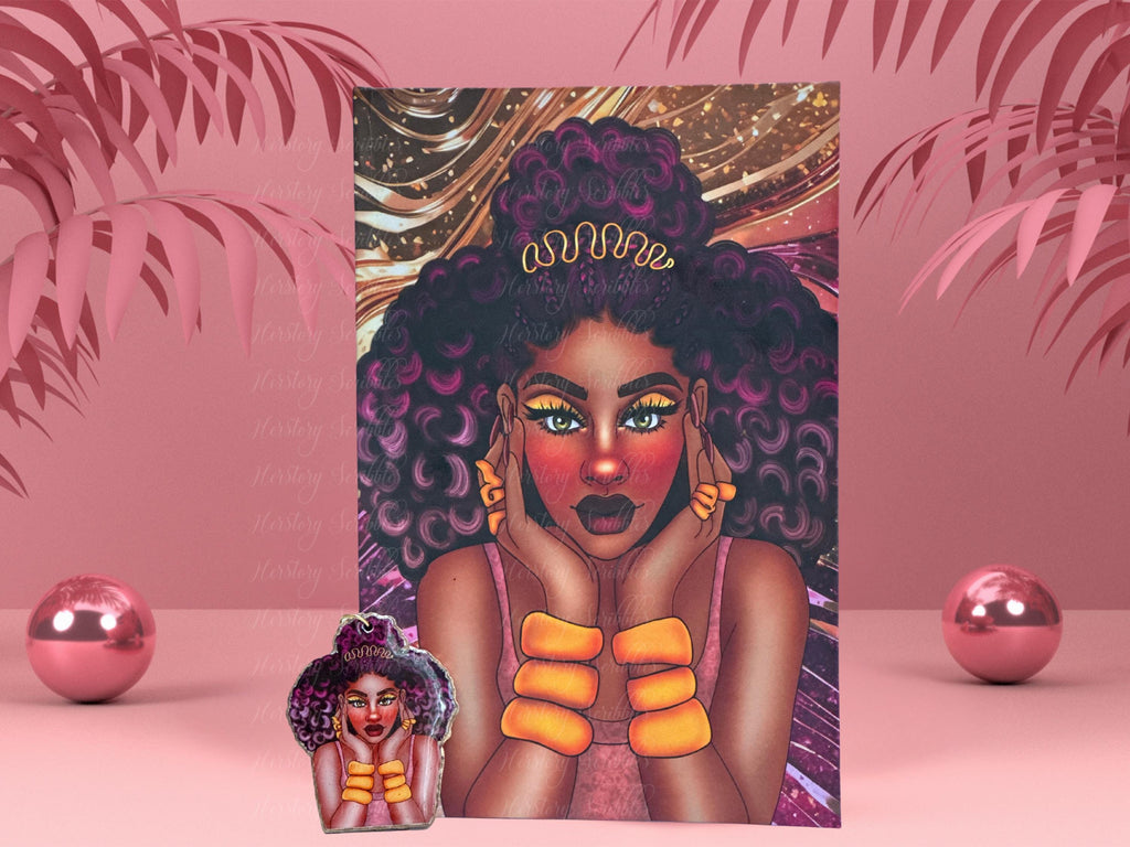 Black Woman Journal for Self Reflection, Lined Writing Journal, Everyday Journal for Women, Hardcover Notebook, Gift for Her