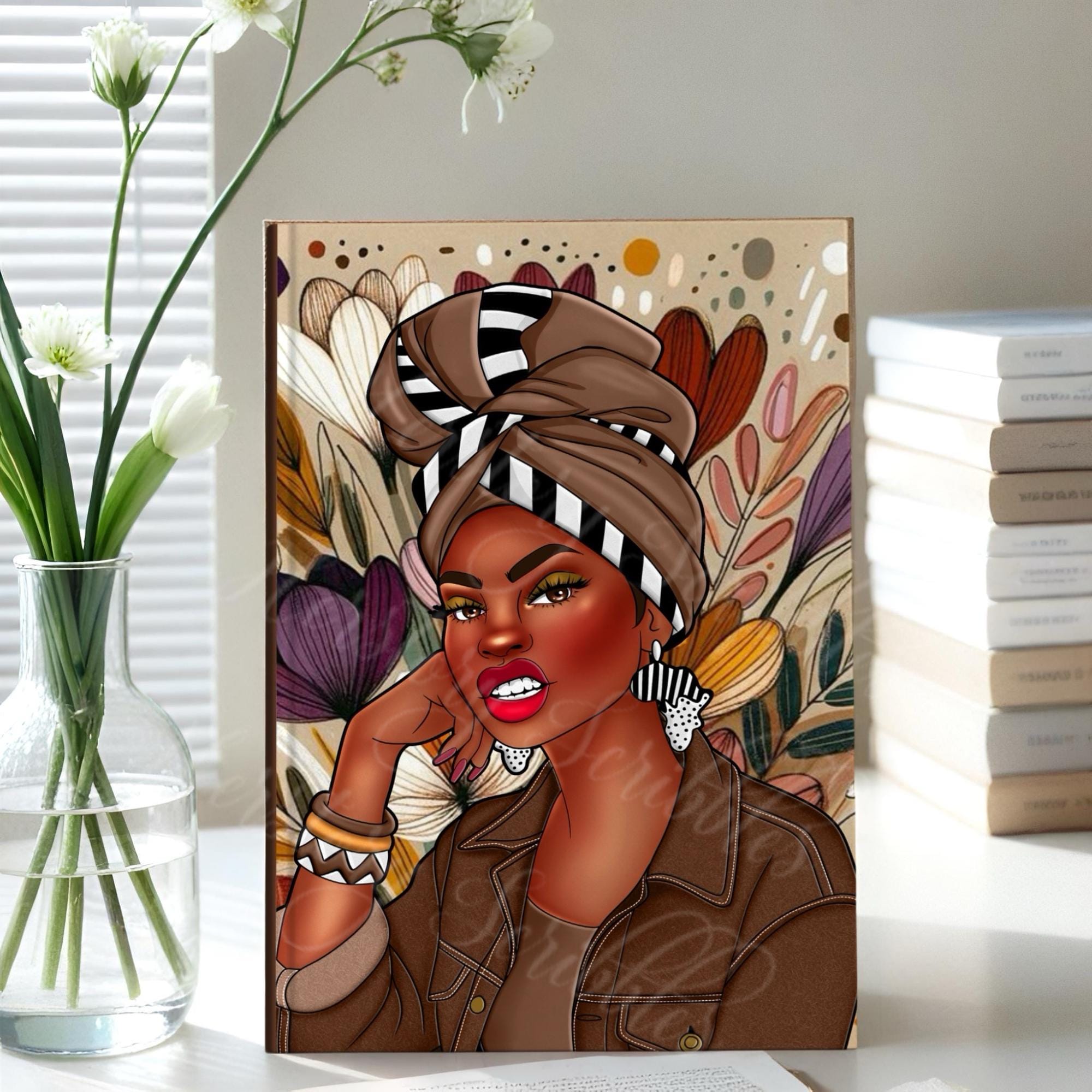 Afrocentric Journal for Women, Black Woman Hardcover Journal, Lined Writing Notebook, Self Expression Journal, Gift for Her