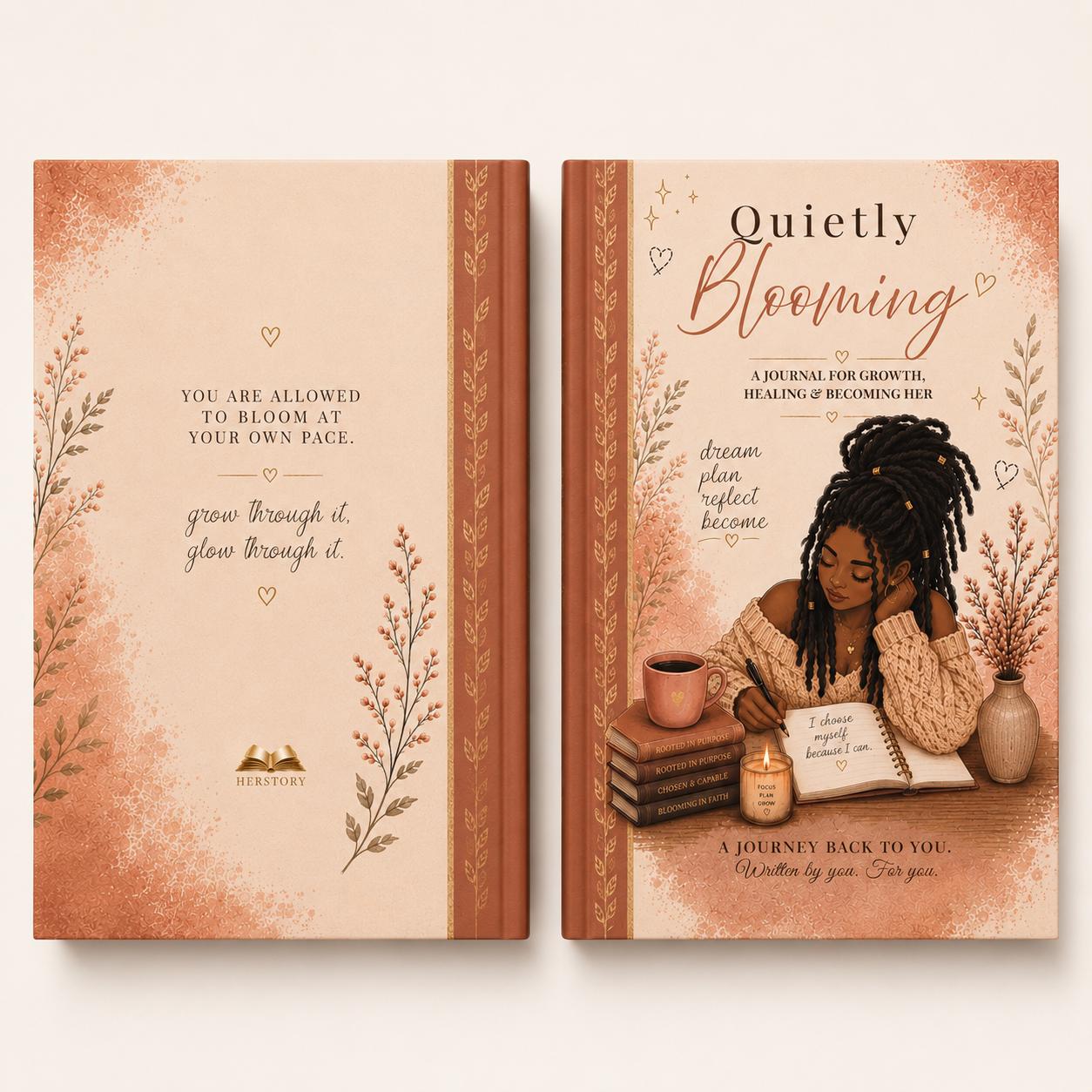 Guided Prompt Journal for Healing & Self Discovery, Quietly Blooming Reflection Workbook for Women,  Soft Life Journal