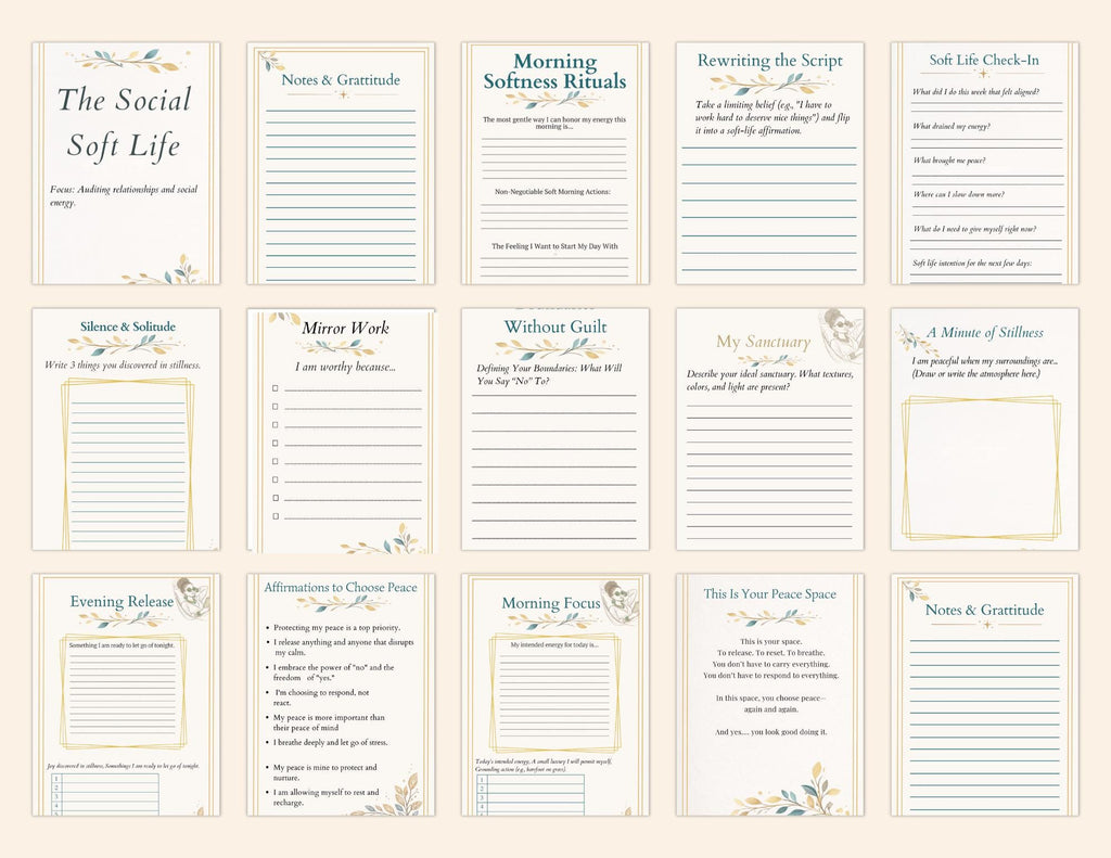 Soft Life Guided Journal Gift Set for Women. Self Care Journal with Prompts, Mug & Candle Set. Relaxation Gift for Black Women.
