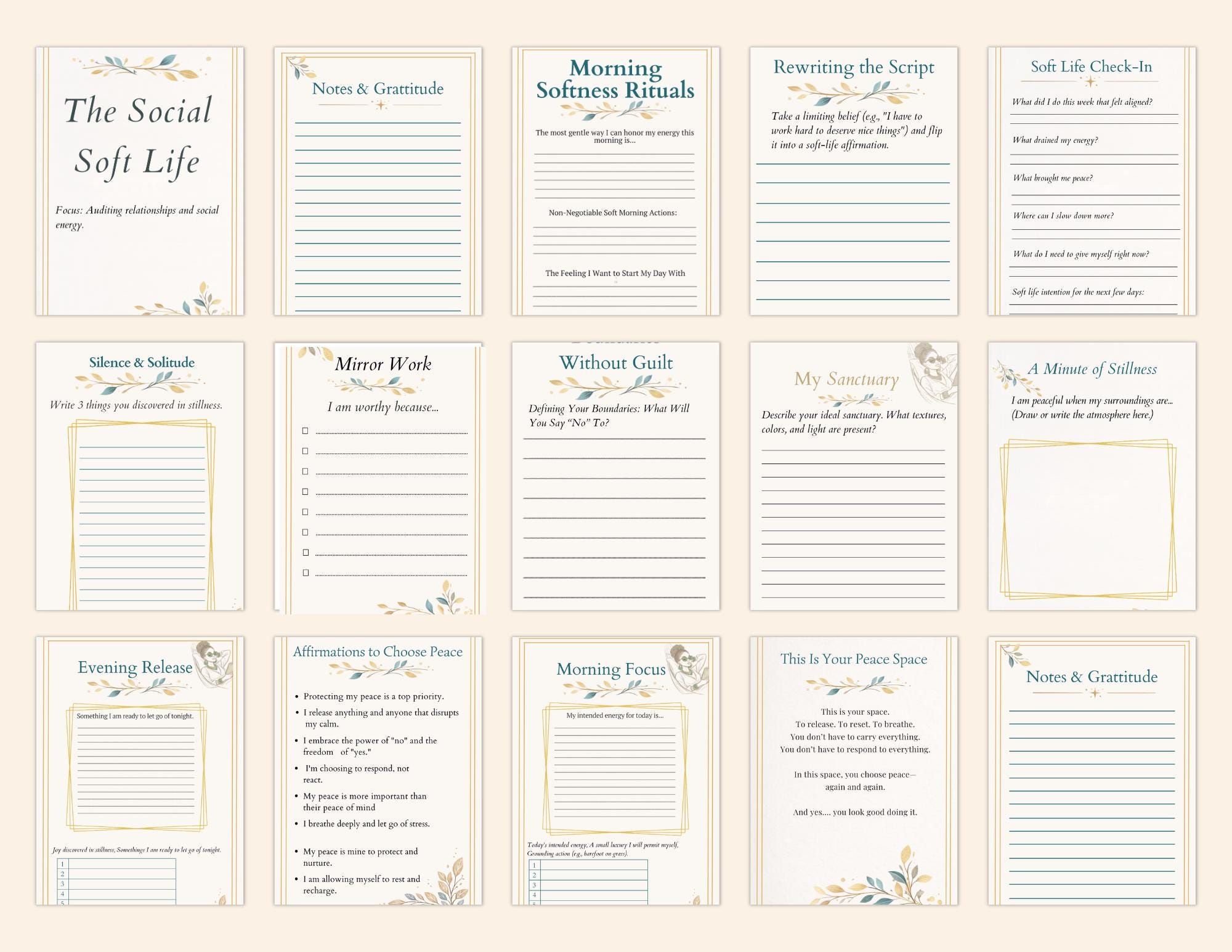 Soft Life Guided Journal Gift Set for Women. Self Care Journal with Prompts, Mug & Candle Set. Relaxation Gift for Black Women.