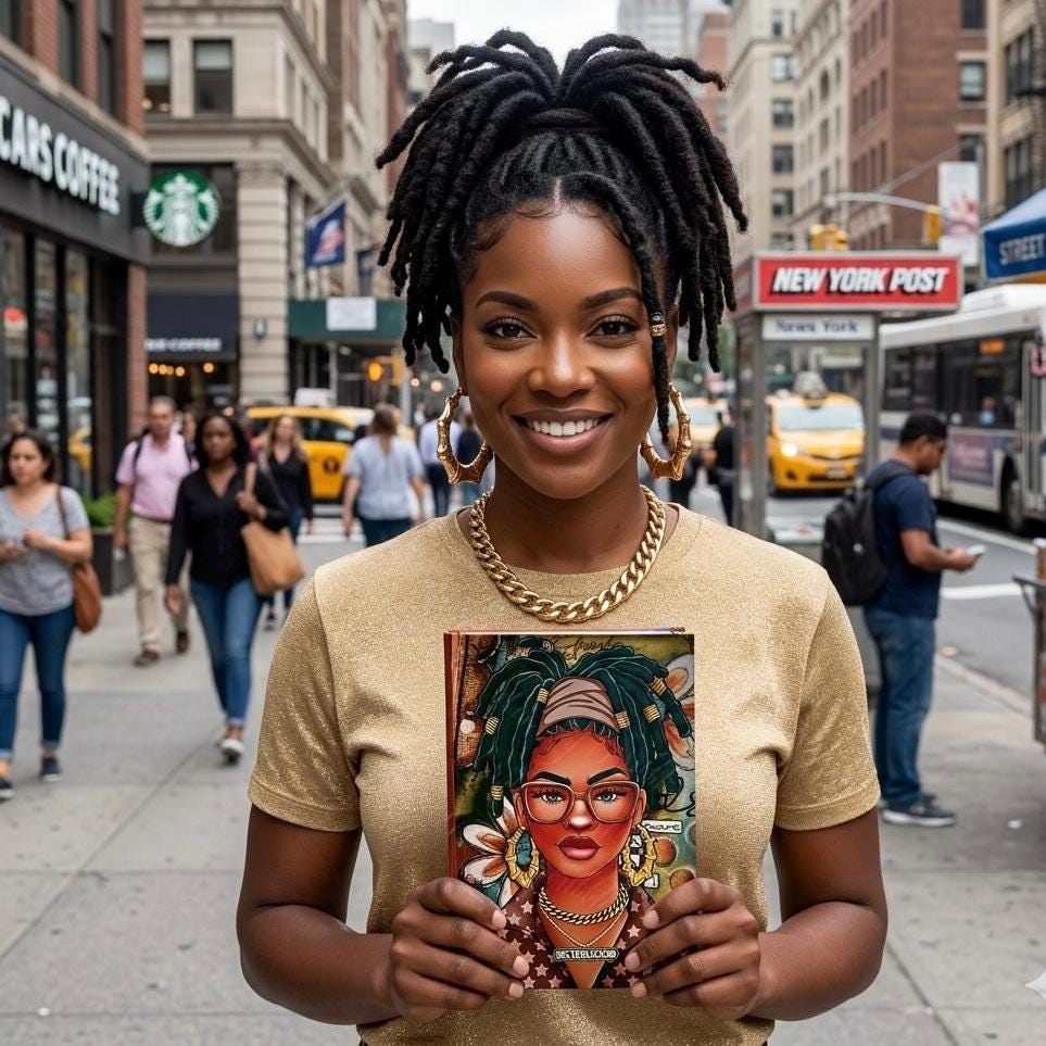 Afrocentric Sisterhood Journal: Handmade Lined Notebook with Prompts