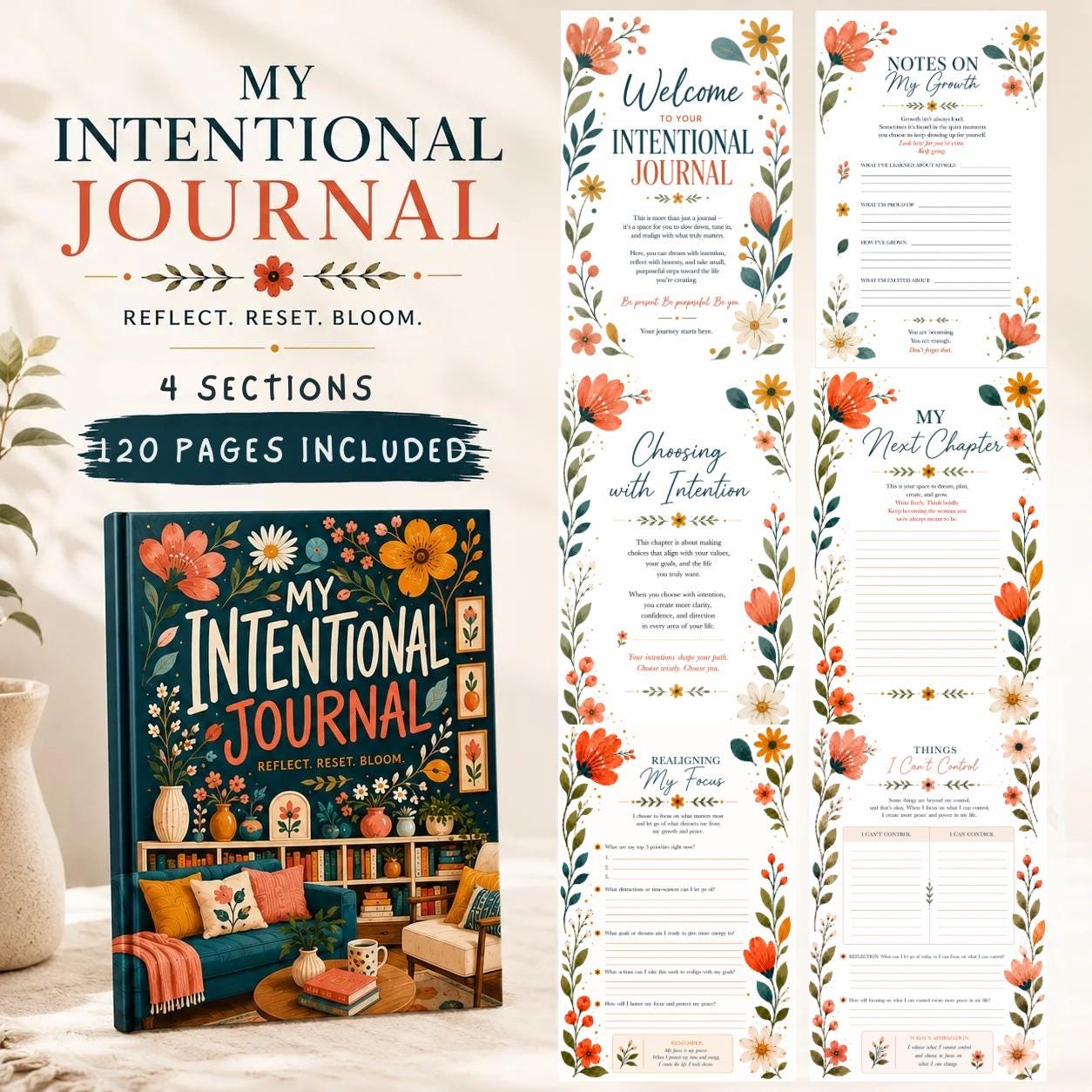Guided Self-Discovery Journal for Women: 120 Pages for Intentional Living and Self-Care