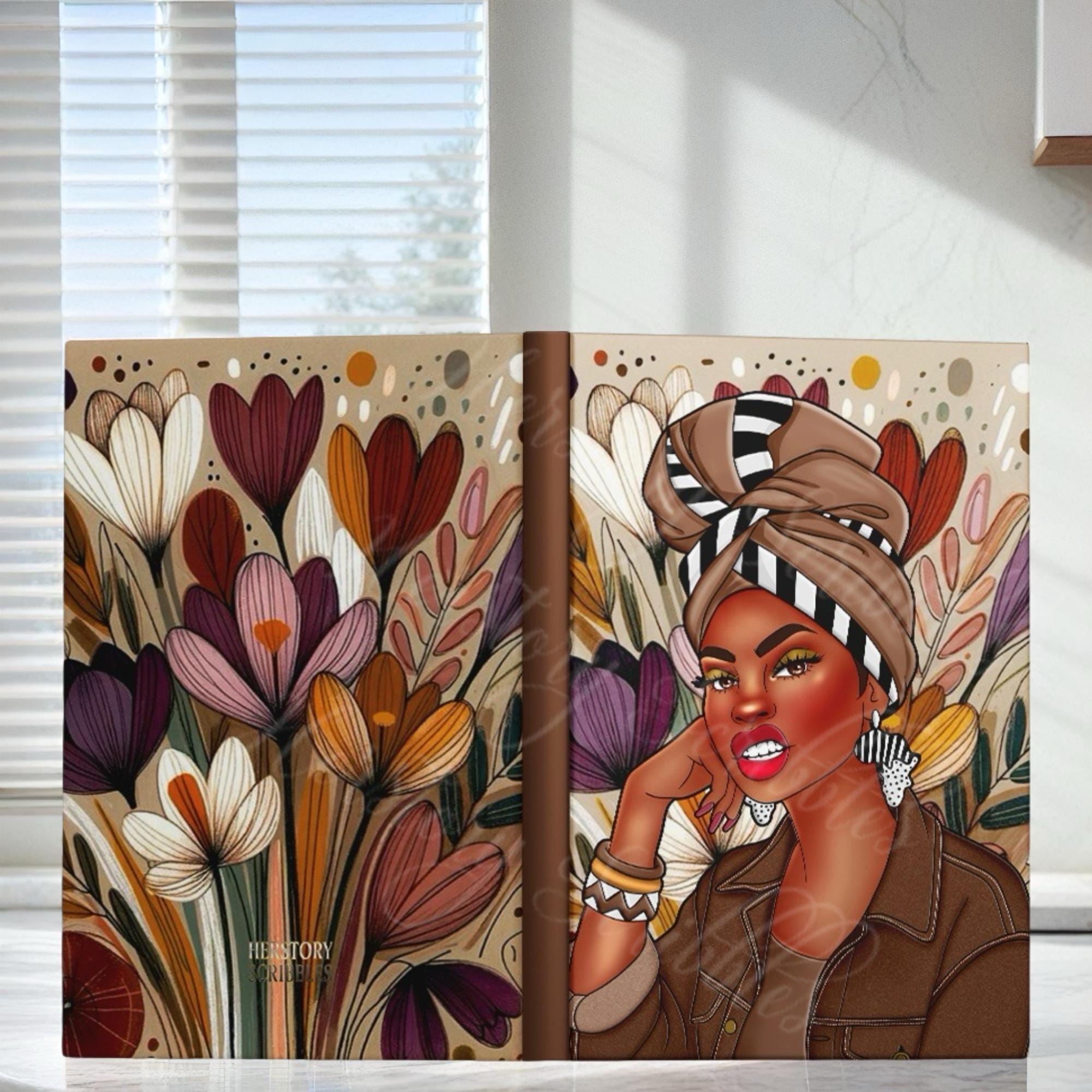 Afrocentric Journal for Women, Black Woman Hardcover Journal, Lined Writing Notebook, Self Expression Journal, Gift for Her