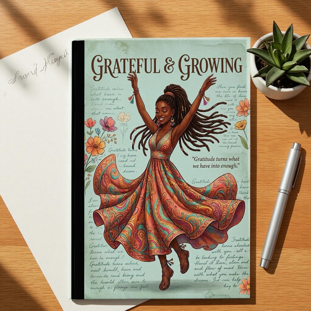 Guided Gratitude Journal for Black Women, Daily Reflection Prompts, Mindfulness and Positivity Gift, Personal Growth Notebook
