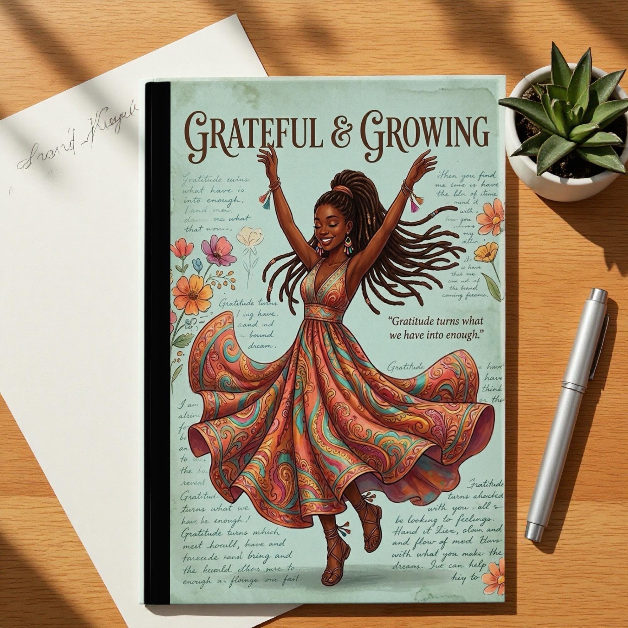 Guided Gratitude Journal for Black Women, Daily Reflection Prompts, Mindfulness and Positivity Gift, Personal Growth Notebook