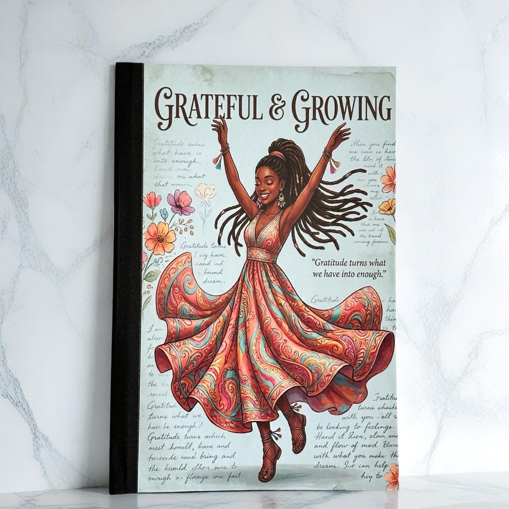 Guided Gratitude Journal for Black Women, Daily Reflection Prompts, Mindfulness and Positivity Gift, Personal Growth Notebook