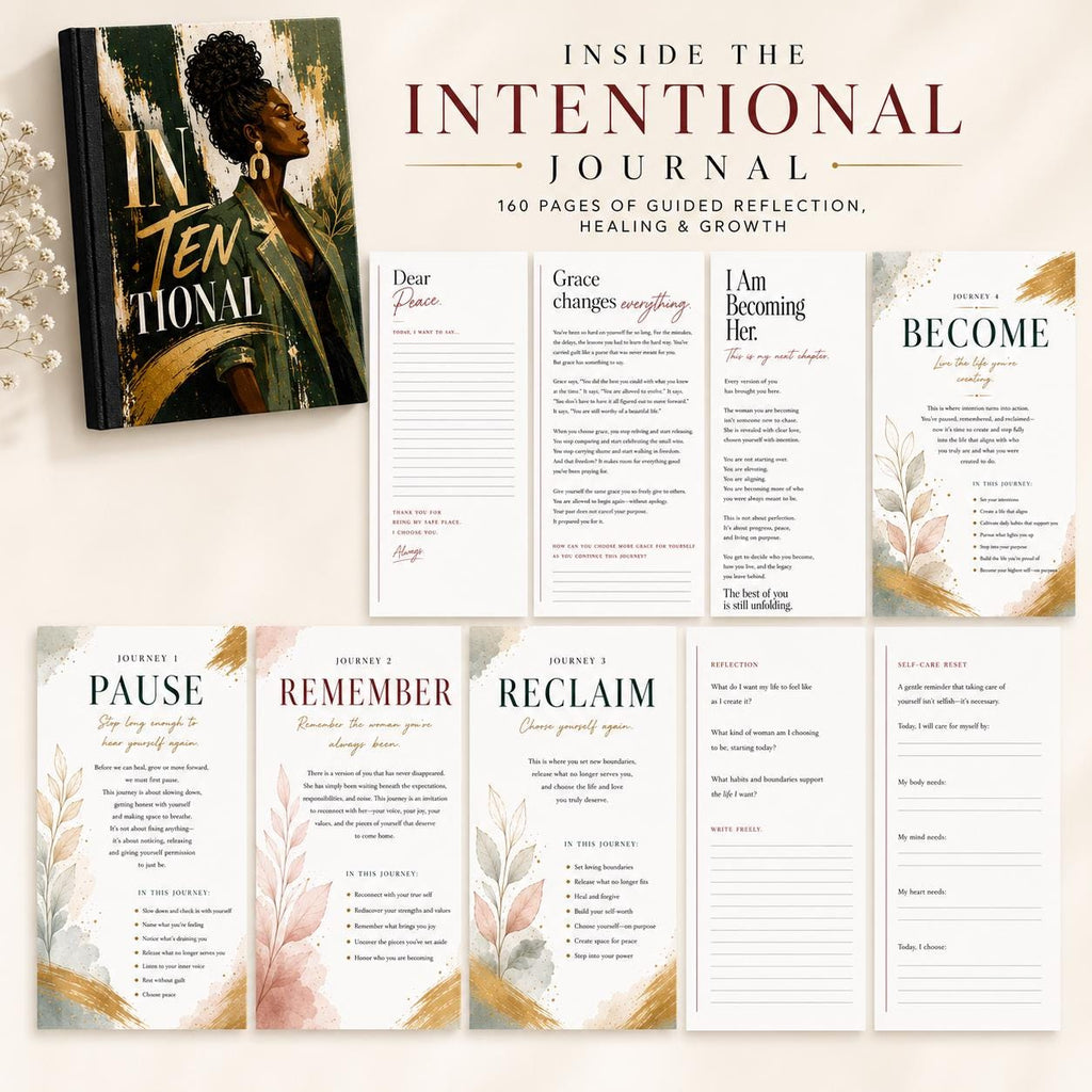 Guided Prompt Journal for Women. Intentional Living, Self Discovery & Personal Growth. Handmade Hardcover Notebook