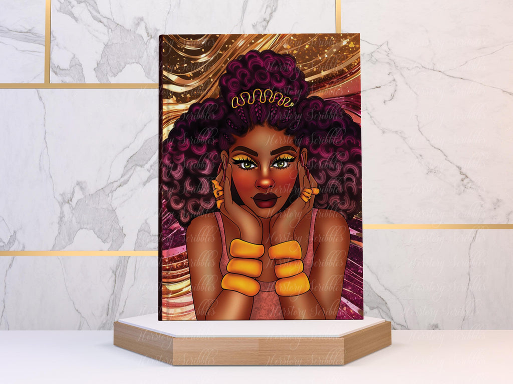 Black Woman Journal for Self Reflection, Lined Writing Journal, Everyday Journal for Women, Hardcover Notebook, Gift for Her