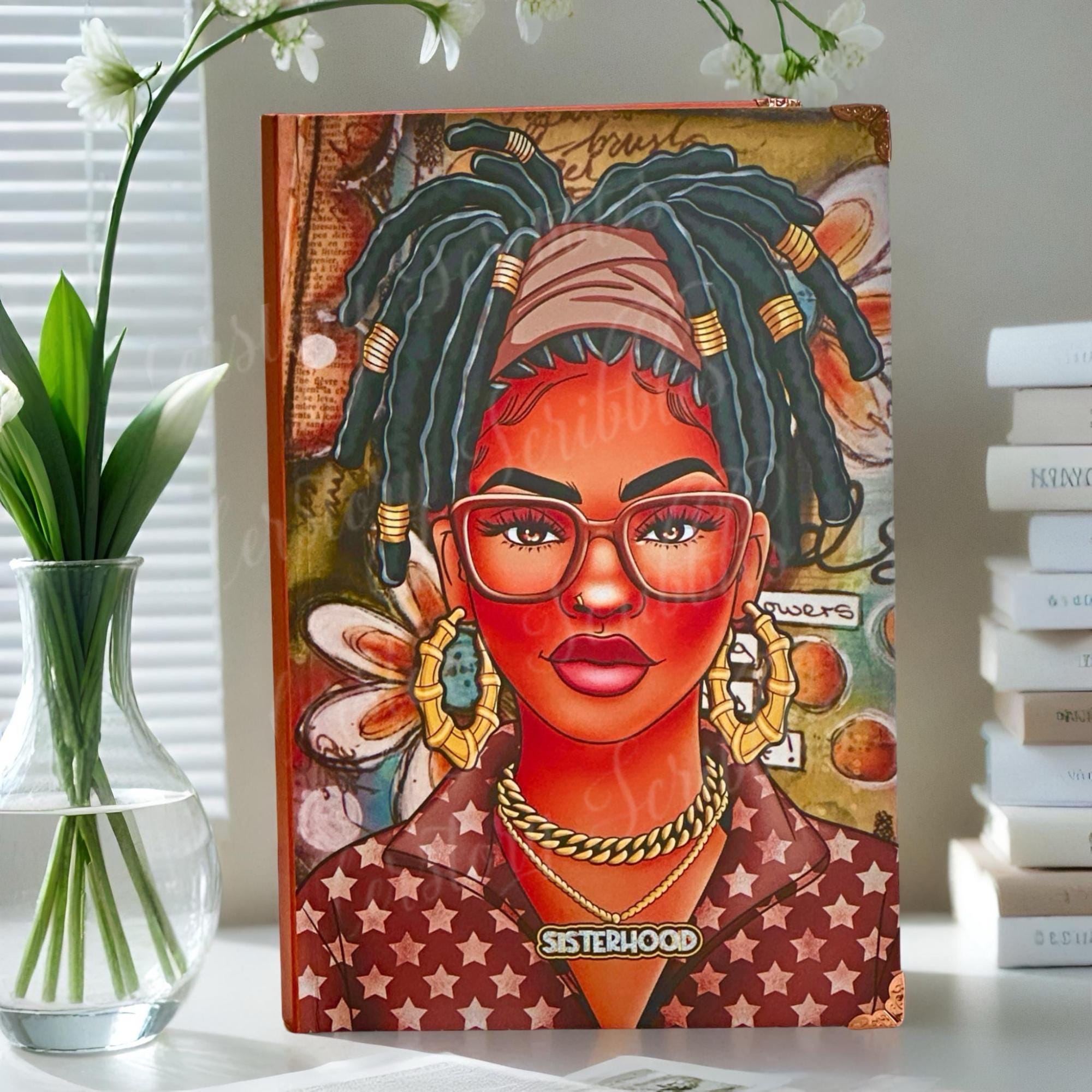 Afrocentric Sisterhood Journal: Handmade Lined Notebook with Prompts