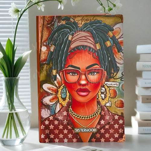 Afrocentric Sisterhood Journal: Handmade Lined Notebook with Prompts