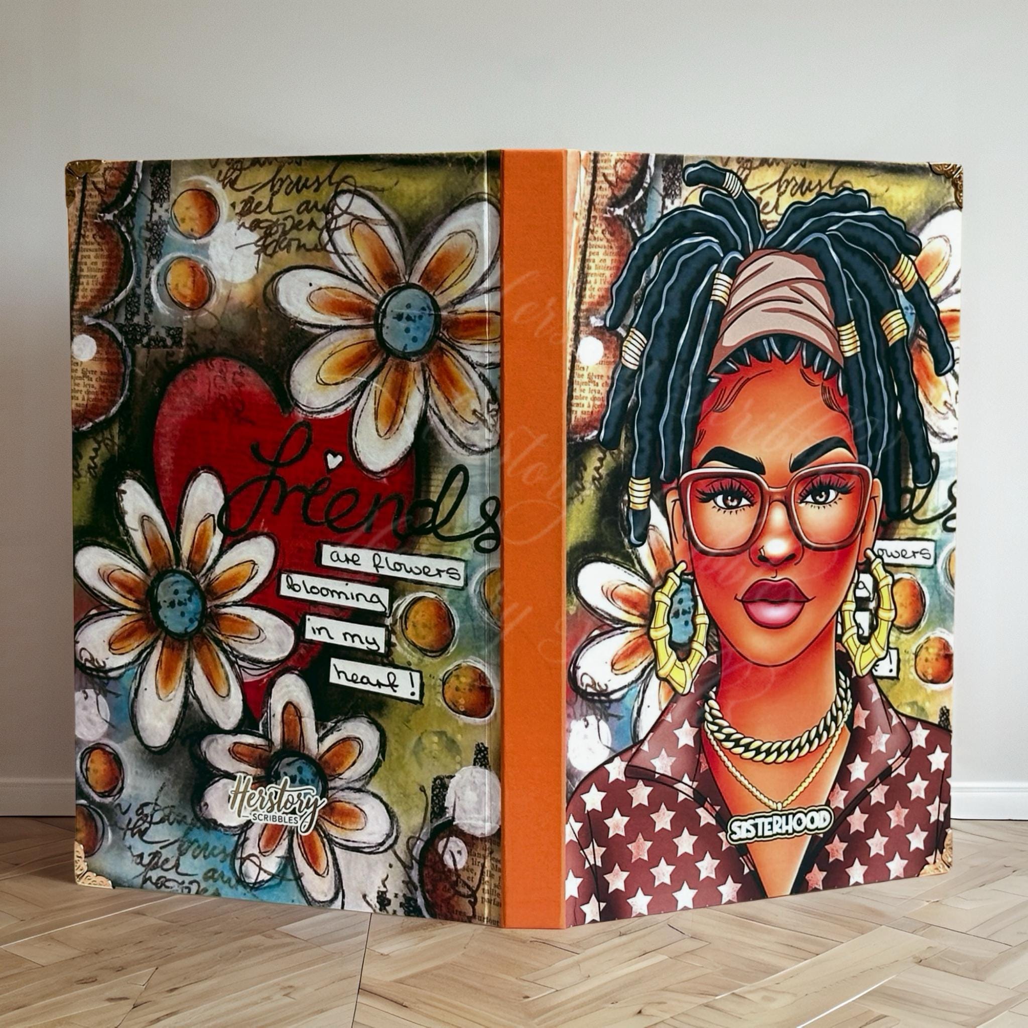 Afrocentric Sisterhood Journal: Handmade Lined Notebook with Prompts