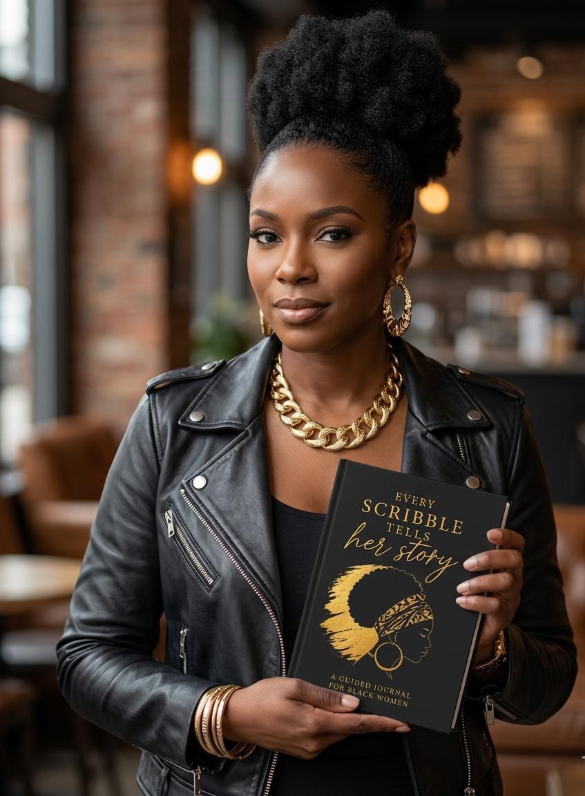 Guided Journal  for Black Women, Empowerment, Healing, Self-Care Candle, Pen