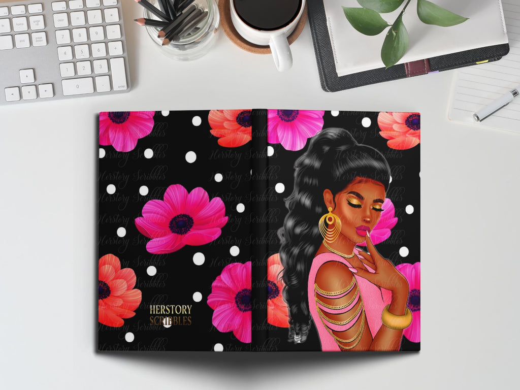 Black Woman Journal: African American Art Hardcover Notebook