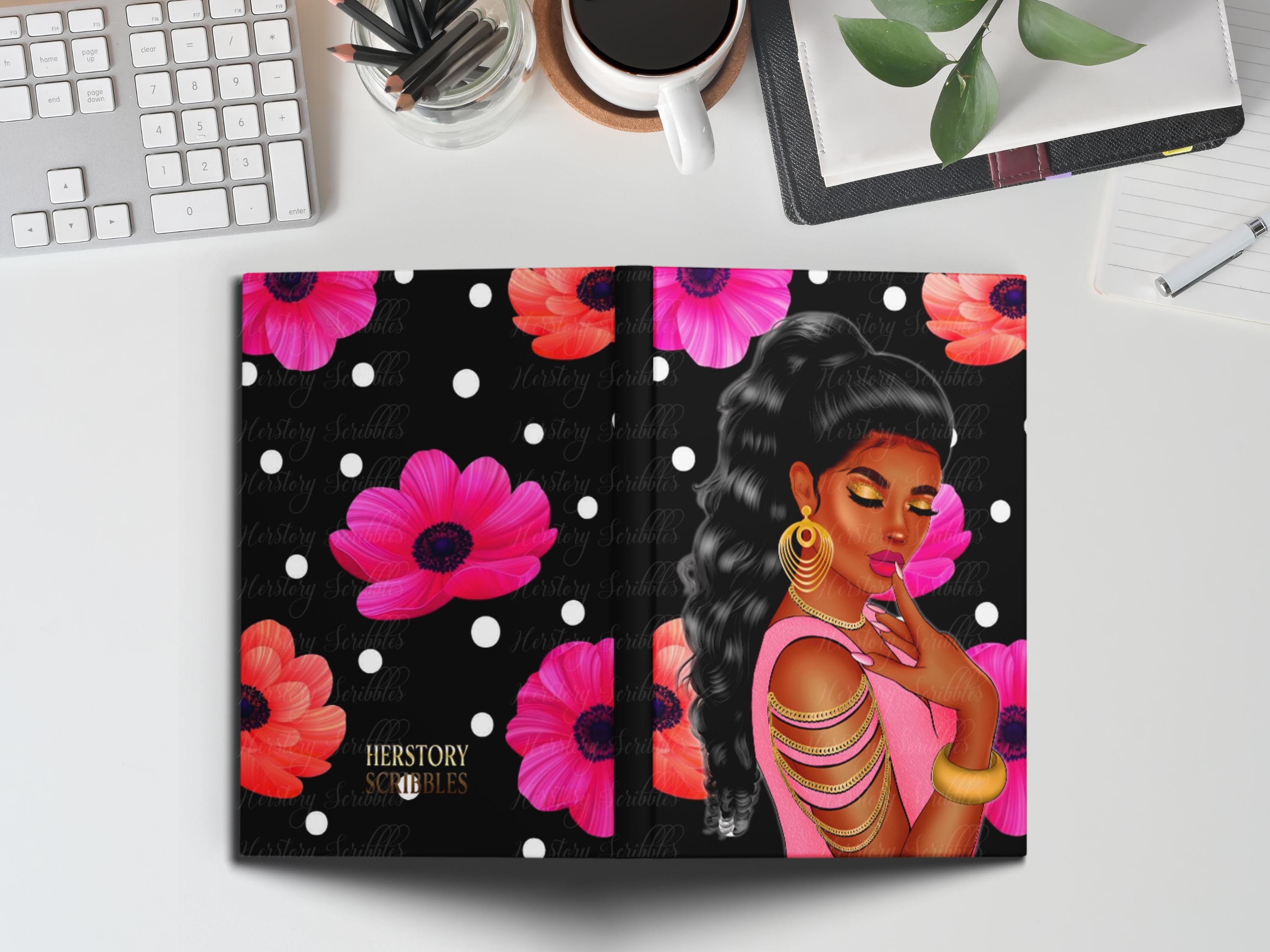 Black Woman Journal: African American Art Hardcover Notebook