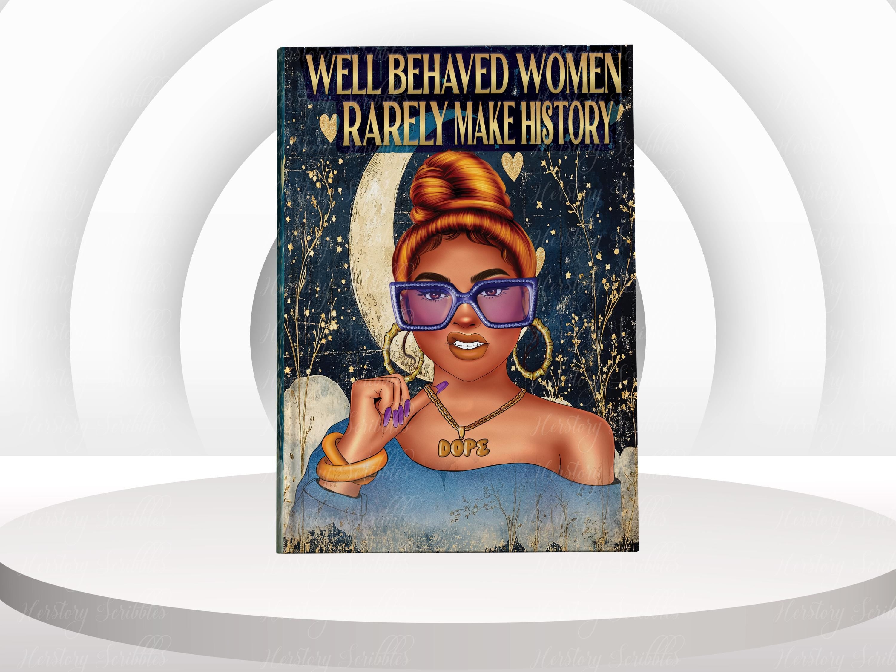 Handmade Hardcover Journal for Women, Black Woman Journal, Lined Writing Journal, Self Reflection Notebook, Gift for Her